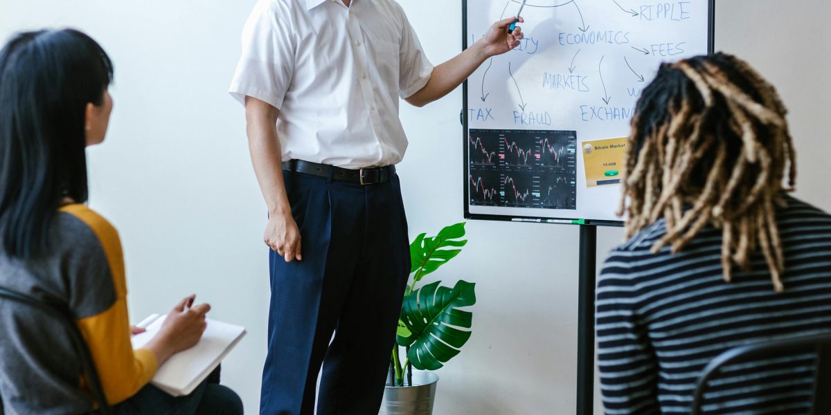 A professional weighs the pros and cons of different options, symbolizing the comparative analysis of AI writing tools.