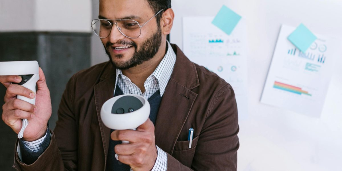 A person presenting innovative ideas, symbolizing the rapid advancements and future potential of AI storytelling.
