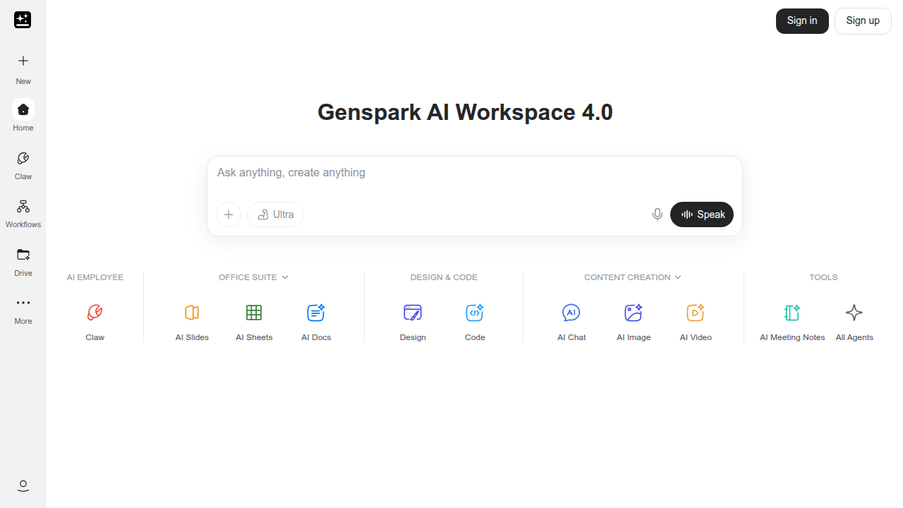 A look at Genspark AI's website, a tool focused on verification and trustworthy AI outputs.