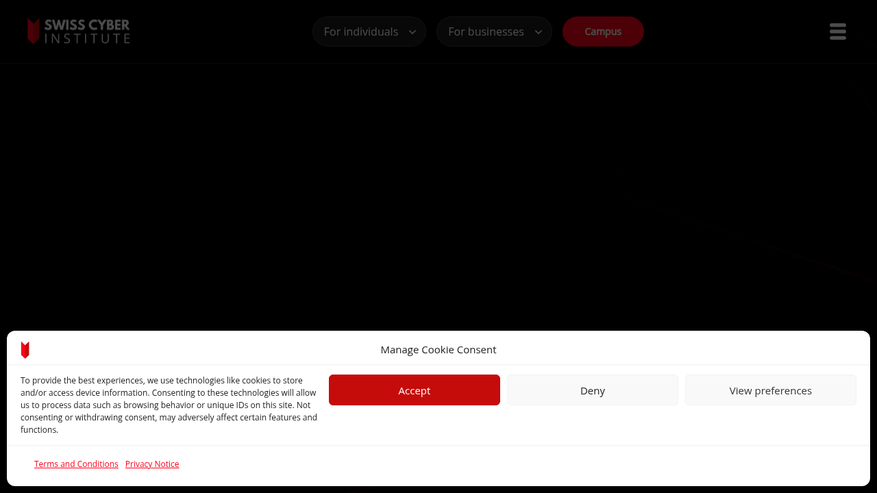 The Swiss Cyber Institute homepage, a resource for understanding AI's historical context and impact.