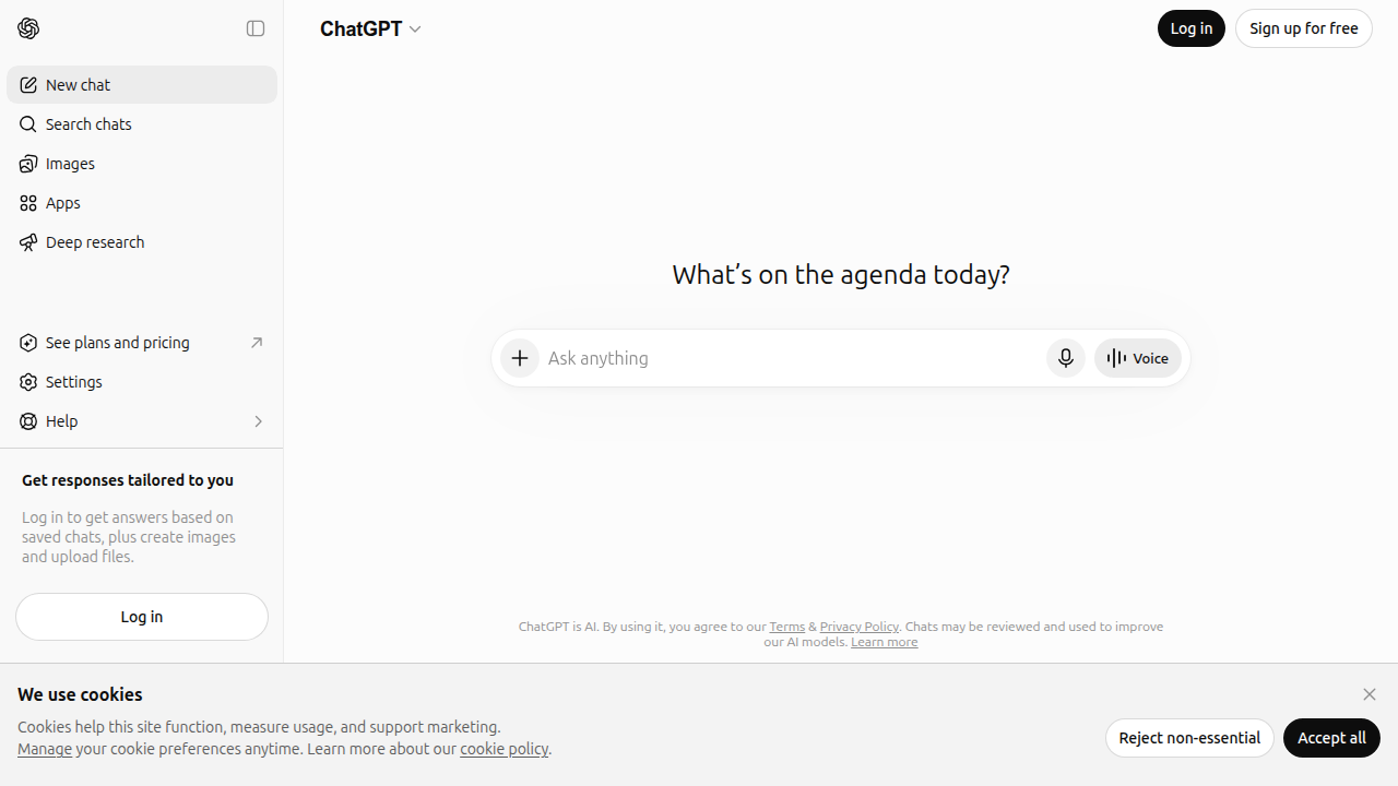 A screenshot of a popular AI text generator website, illustrating tools available for content creation.