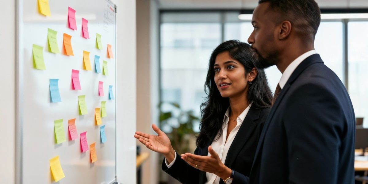 A diverse team collaborating actively, brainstorming ideas and contributing to a shared vision.