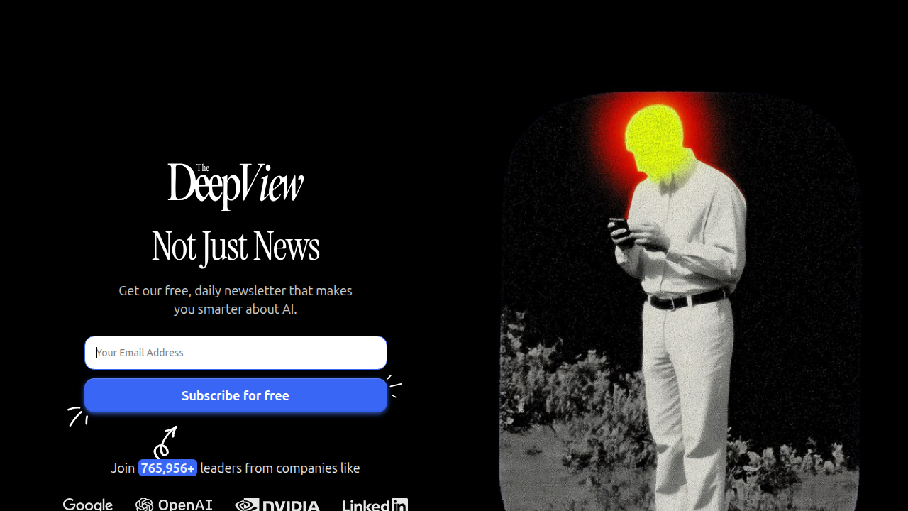 Screenshot of The AI Newsletter Worth Reading subscription page, offering daily insights into the AI landscape.