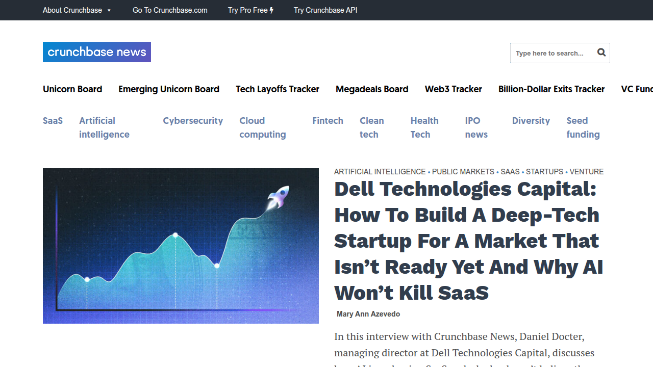 Crunchbase News, providing comprehensive data and analysis on global venture funding and startup deals.