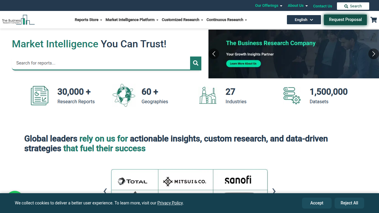 Overview of a business research company website, a source for market insights on assistive technologies.