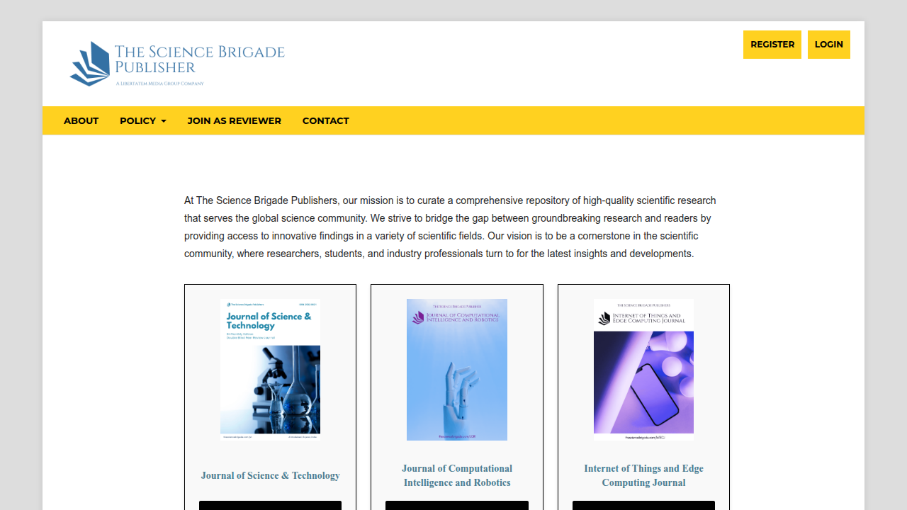 A screenshot of The Science Brigade website, which features content on HCI and inclusive design.